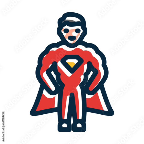 Hero Vector Thick Line Filled Colors Icon Design Vector Thick Line Filled Colors Icon Design