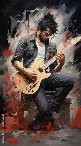 rock guitarist playing guitar