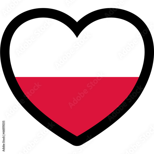 polish flag heart shape poland