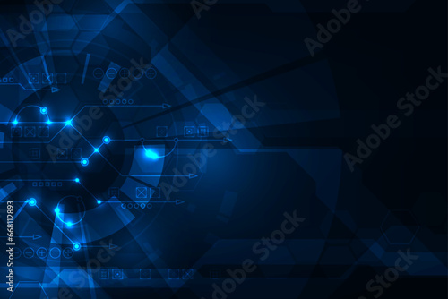 Vector tech circle abstract technology. Futuristic digital hi-tech background design.