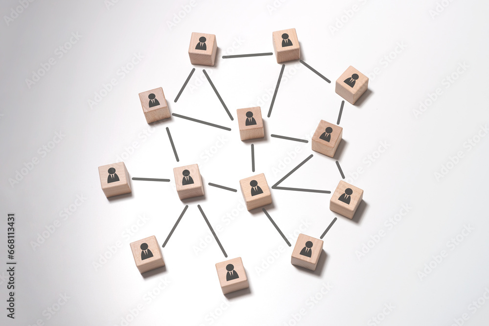 Teamwork and community concept with wooden blocks Teamwork and community concept with wooden blocks