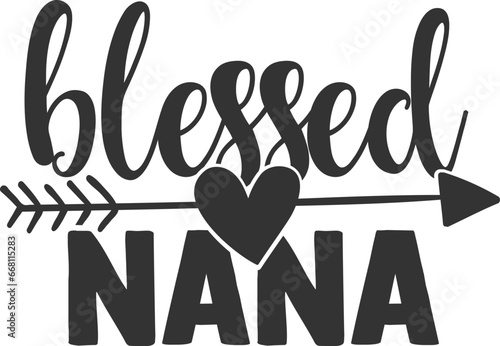 Blessed Nana - Grandma Illustration