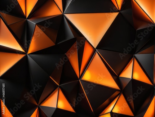 Abstract triangular pattern orange black