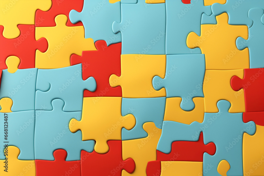 Concept connect jigsaw game puzzle piece challenge problem success business teamwork solution