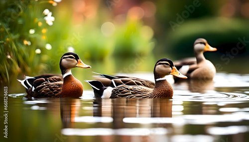 Photo ducks in the lake