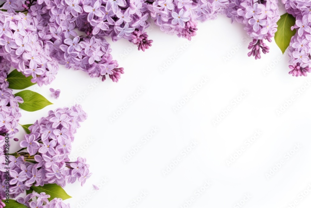 Spring lilac flowers on white background Spring lilac flowers on white background