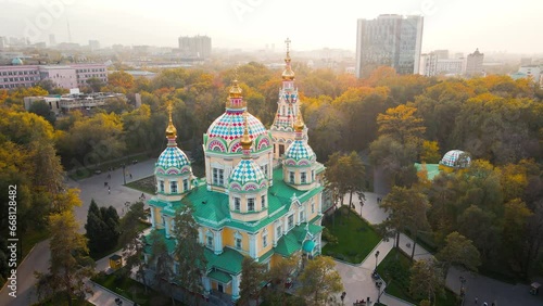 Ascension Cathedral Russian Orthodox church in Almaty