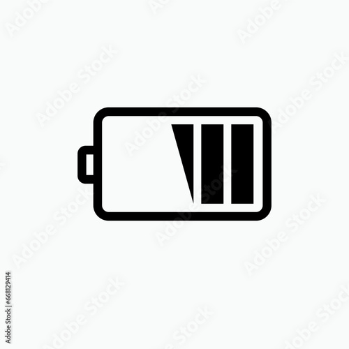 Low Battery Icon - Vector, Powerless  Sign and Symbol for Design, Presentation, Website or Apps Elements. photo