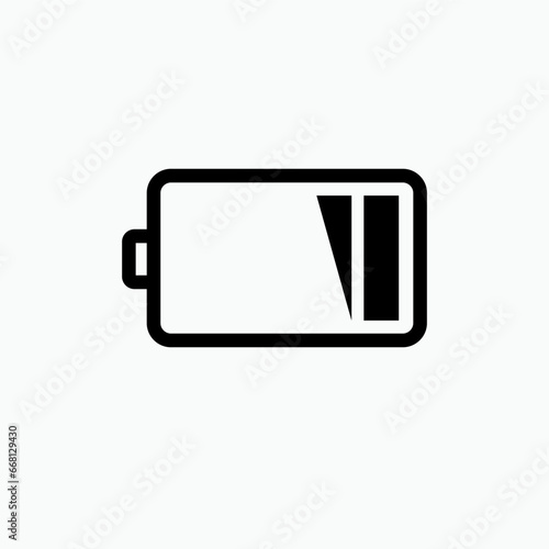 Low Battery Icon - Vector, Powerless  Sign and Symbol for Design, Presentation, Website or Apps Elements.
