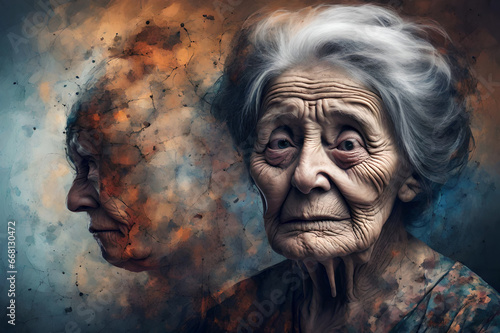 old woman with Schizophrenia