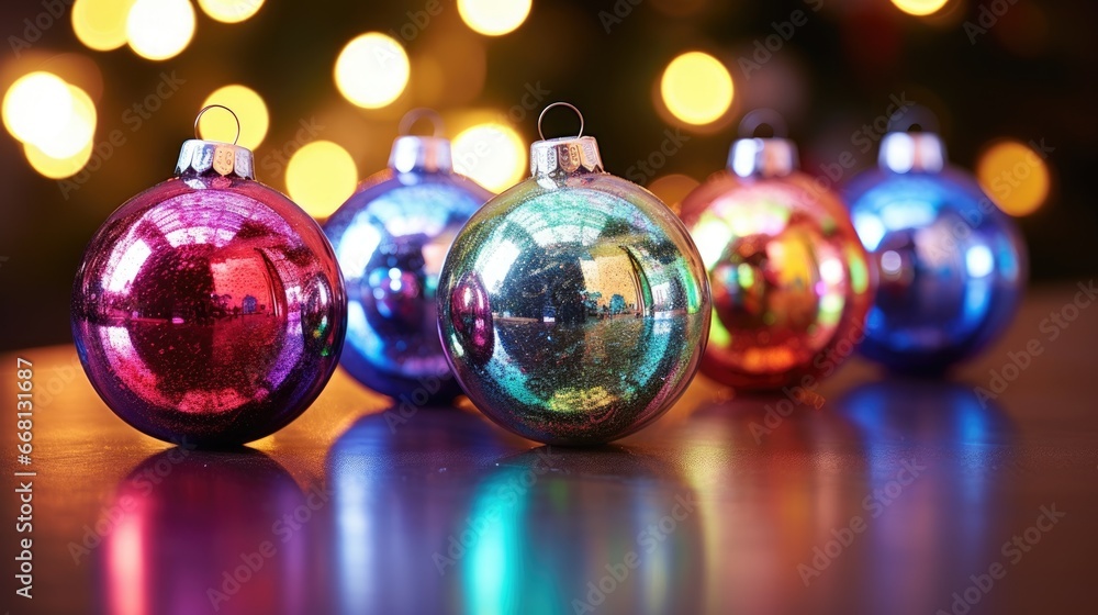 Christmas tree decorative ornaments ball Hanging Fir Branch bokeh background. Merry Xmas decoration. Happy New Year holiday object. Christmas tree decorative ornaments ball Hanging Fir Branch bokeh background. Merry Xmas decoration. Happy New Year holiday object.
