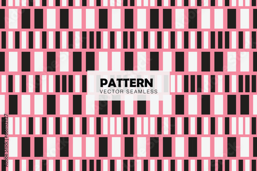 White and black rectangle shapes pink background seamless repeat pattern
