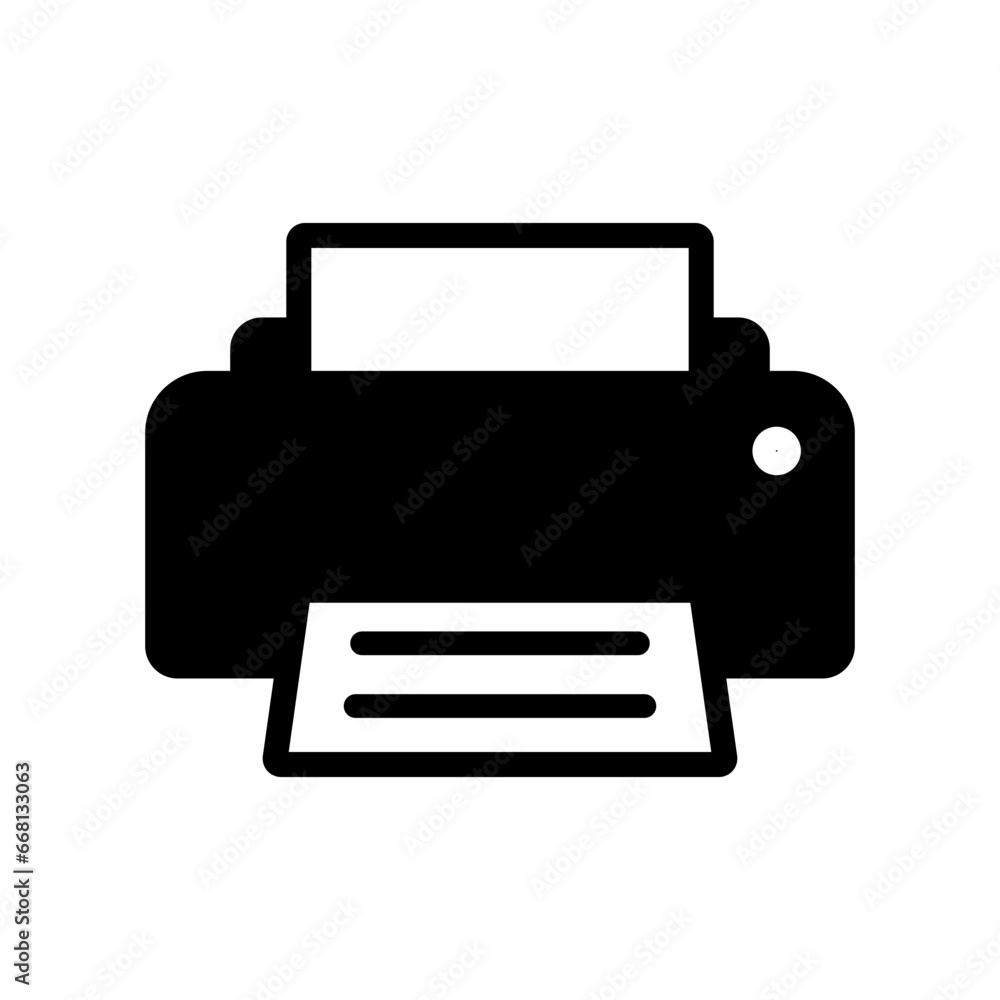 Printer icon on white background. Vector illustration. Printer icon on white background. Vector illustration.