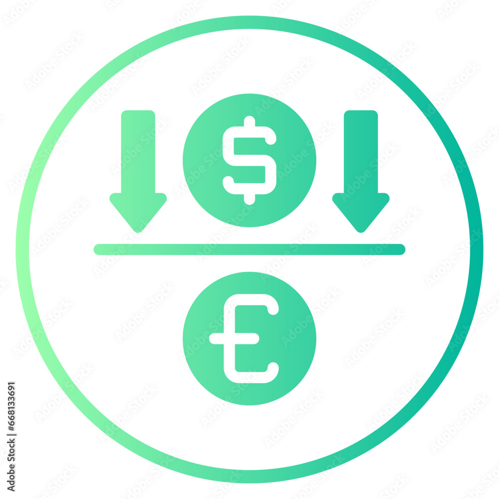 currency gradient icon currency gradient icon