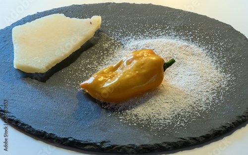 habanero su ardesia e parmigiano reggiano photo