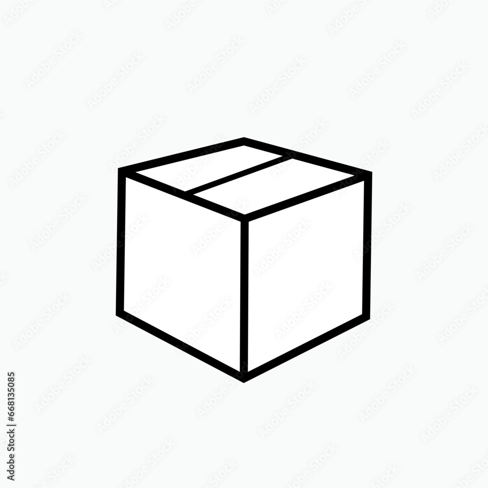 3D Box Icon. Package Symbol - Vector. 3D Box Icon. Package Symbol - Vector.