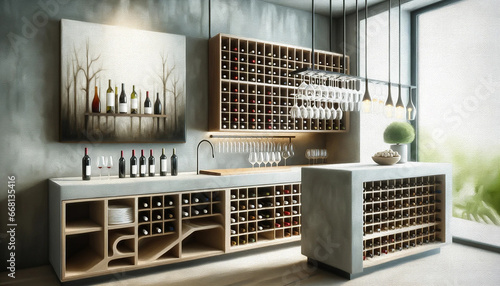 Elegante bodega de vino contemporánea
