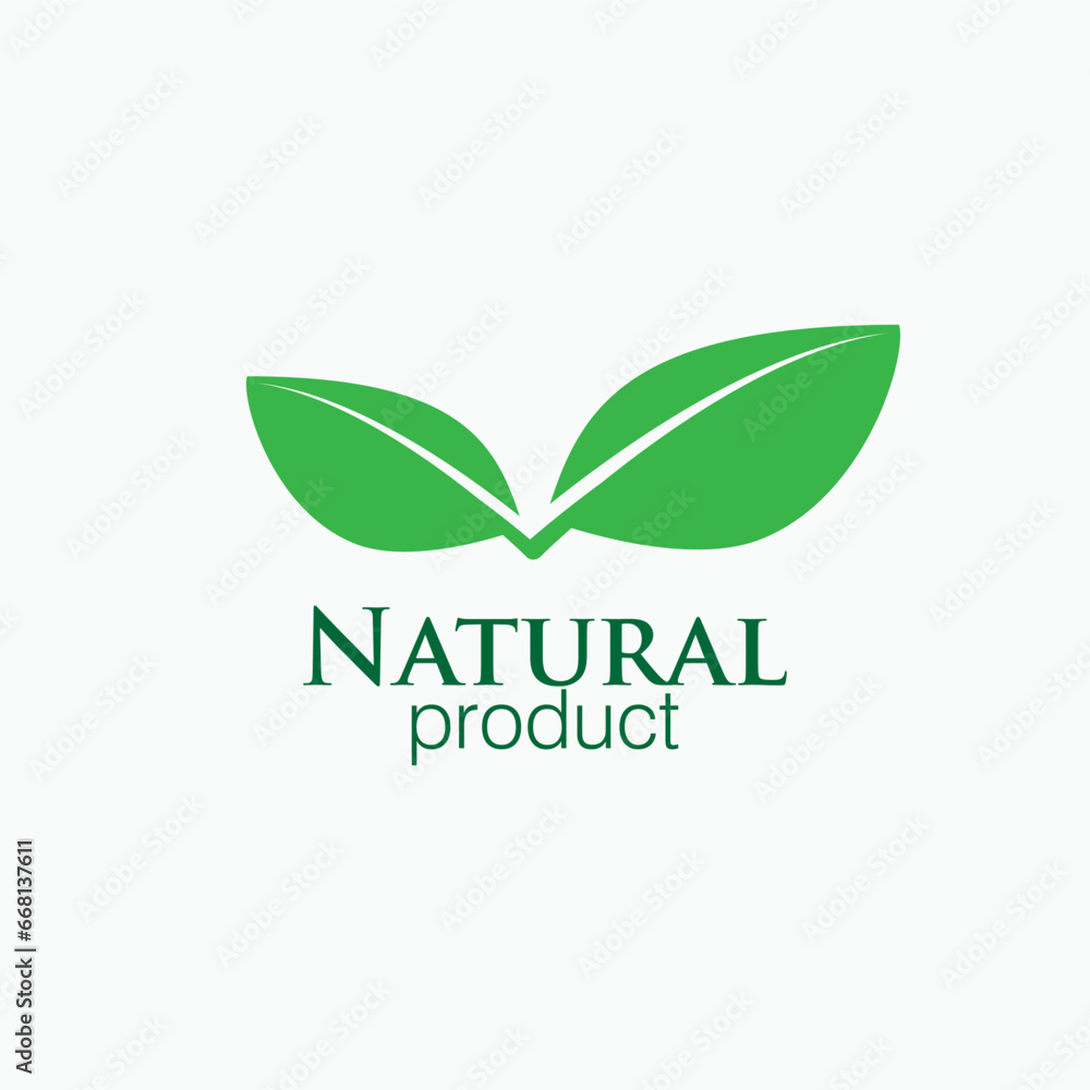 Natural Product Icon - Vector, Emblem, Sign and Symbol for Design, Presentation, Website or Apps Elements. 