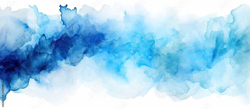 Abstract blue watercolor background with vibrant colors