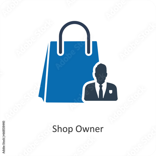 Shop Owner and owner icon concept