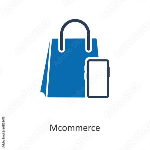 Mcommerce and online shopping icon concept