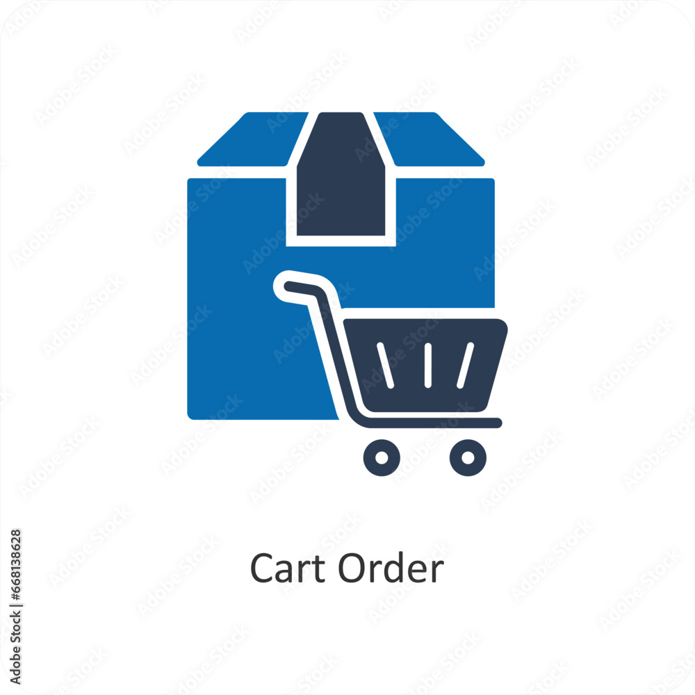 Cart Order and order icon concept Cart Order and order icon concept