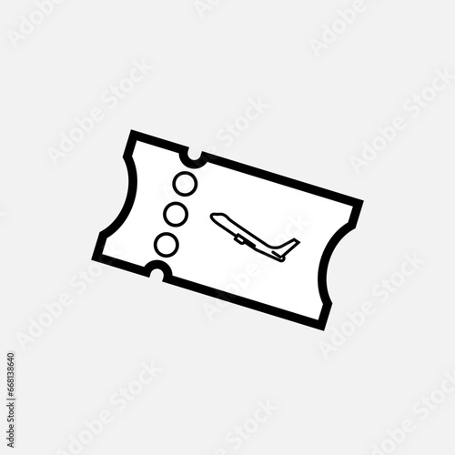 Plane Ticket Icon. Flight Boarding Pass Symbol - Vector.