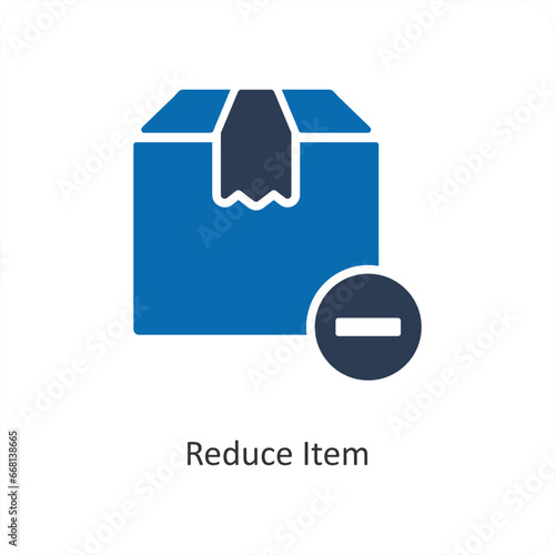 Reduce Item and parcel icon concept