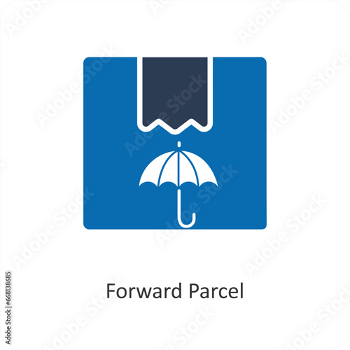 Forward Parcel and parcel icon concept