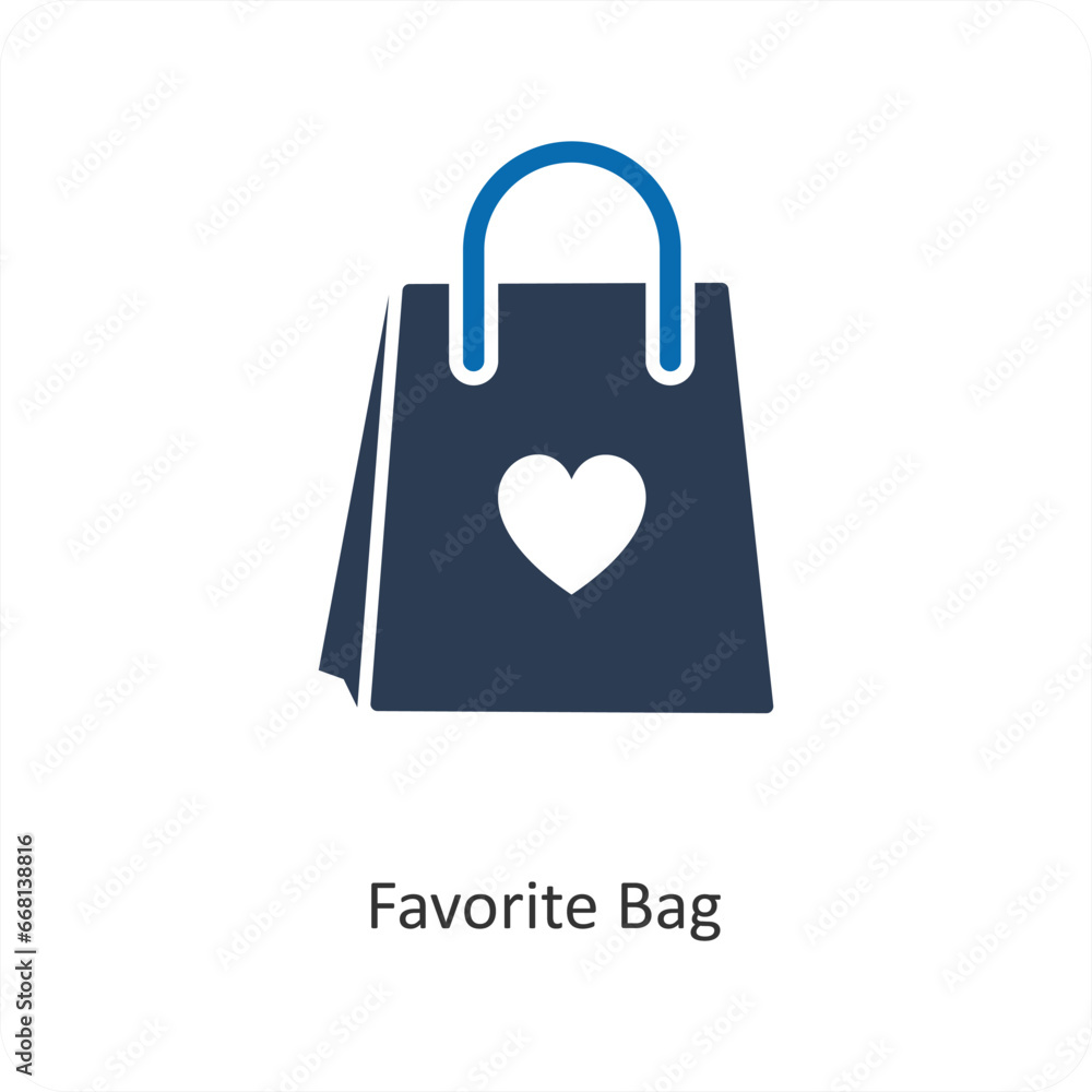 Favorite Bag and shopping icon concept Favorite Bag and shopping icon concept