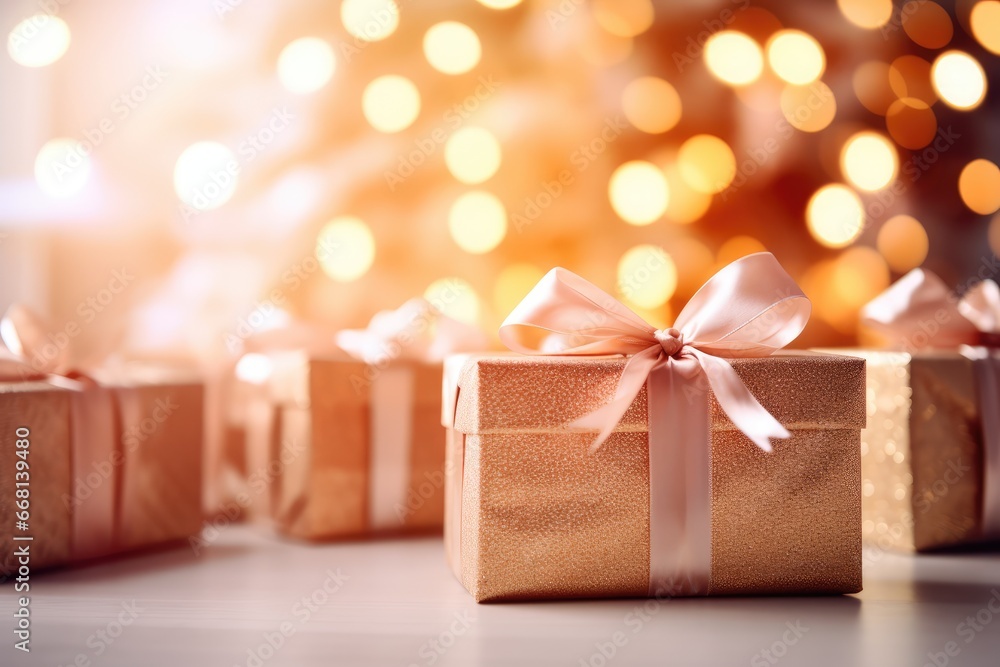 Christmas Preparation Gift Wrapping - table full of wrapped gifts, ribbons, and wrapping papers - AI Generated Christmas Preparation Gift Wrapping - table full of wrapped gifts, ribbons, and wrapping papers - AI Generated