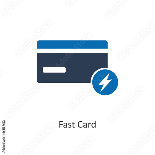 Fast Card and cashless icon concept