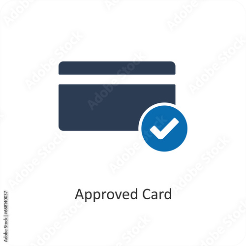 Approved Card and verify icon concept