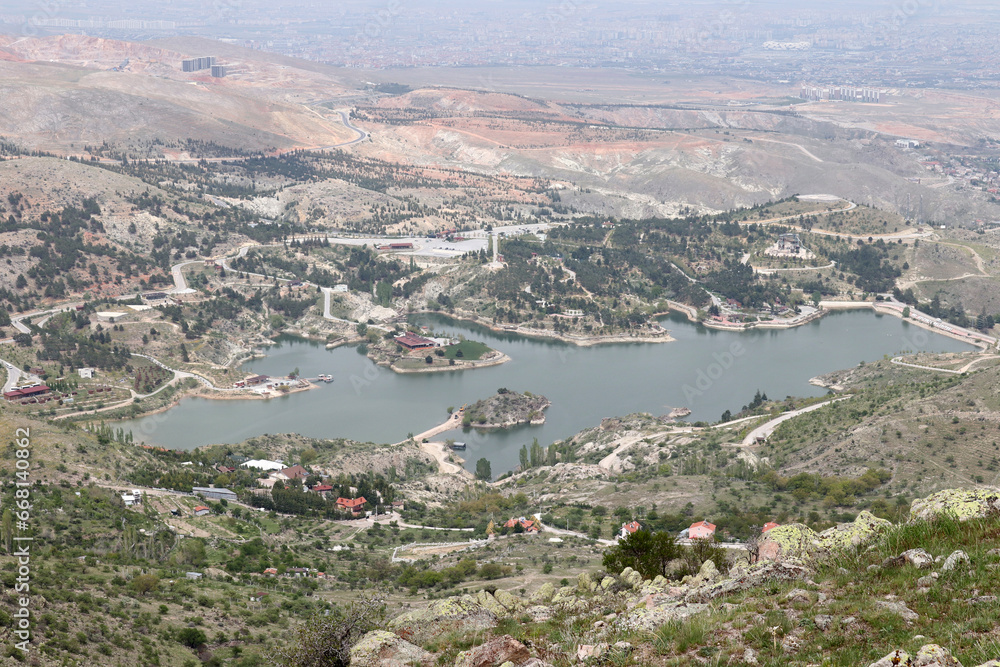 View of Konya Sille dam from high hills