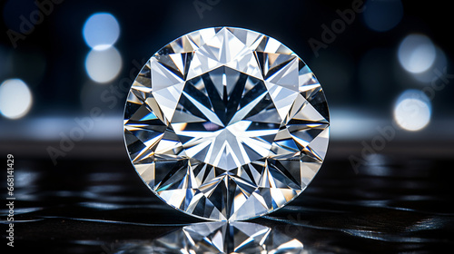 Beautiful large crystal clear shining round cut diamond
