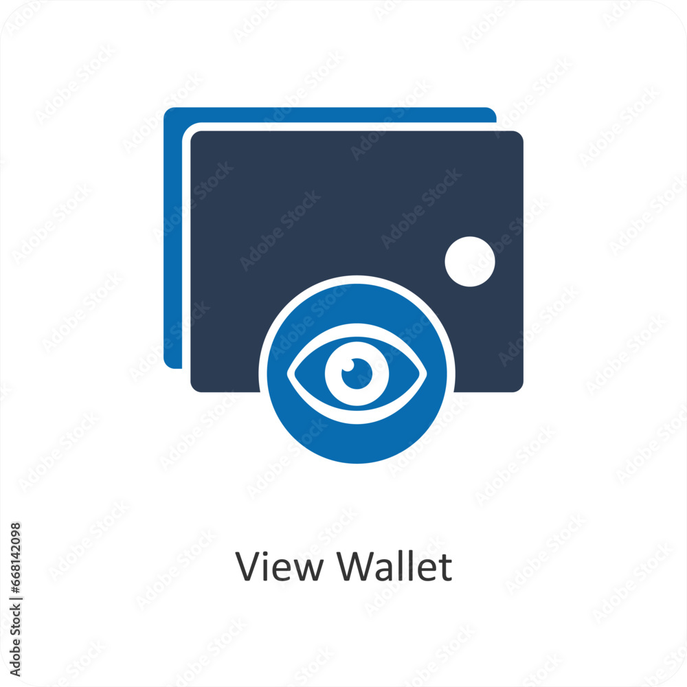 View Wallet and money icon concept View Wallet and money icon concept
