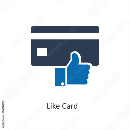 Like Card and approve icon concept