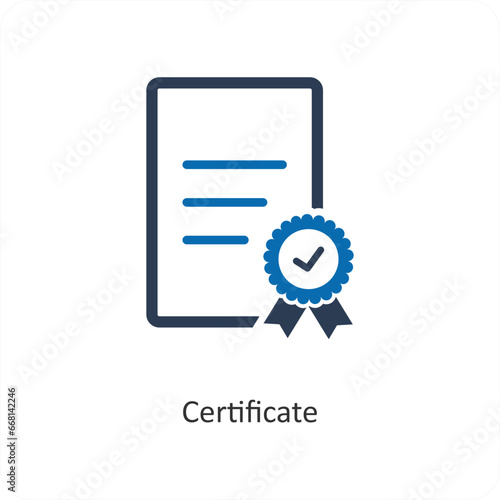 Certificate and document icon concept