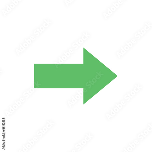 green arrow pointing right side flat show right direction