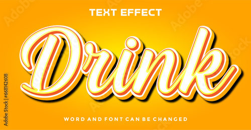 Drink  editable text effect