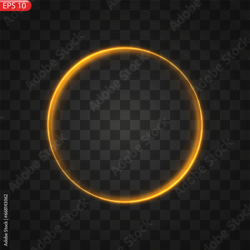 A golden flash flies in a circle in a luminous ring.