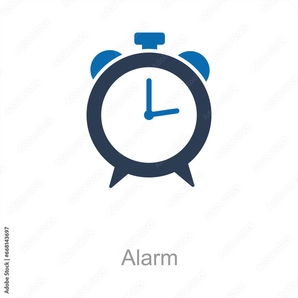 Alarm and clock icon concept Alarm and clock icon concept