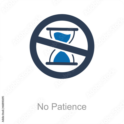 No Patience and time icon concept