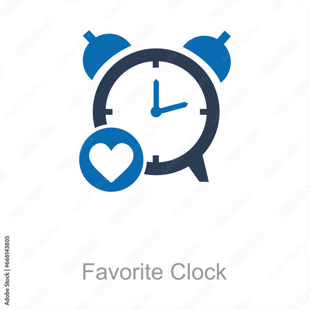 Favorite Clock and time icon concept Favorite Clock and time icon concept