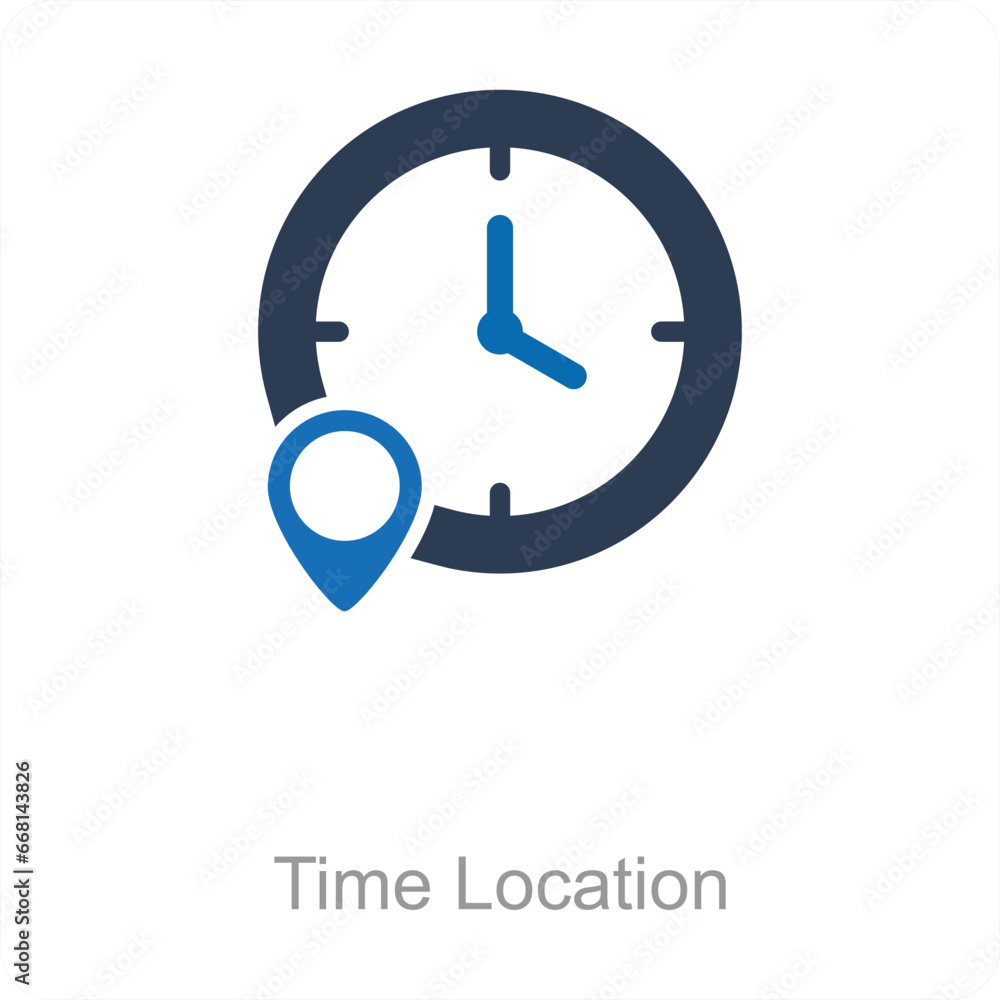 Time Location and time icon concept Time Location and time icon concept