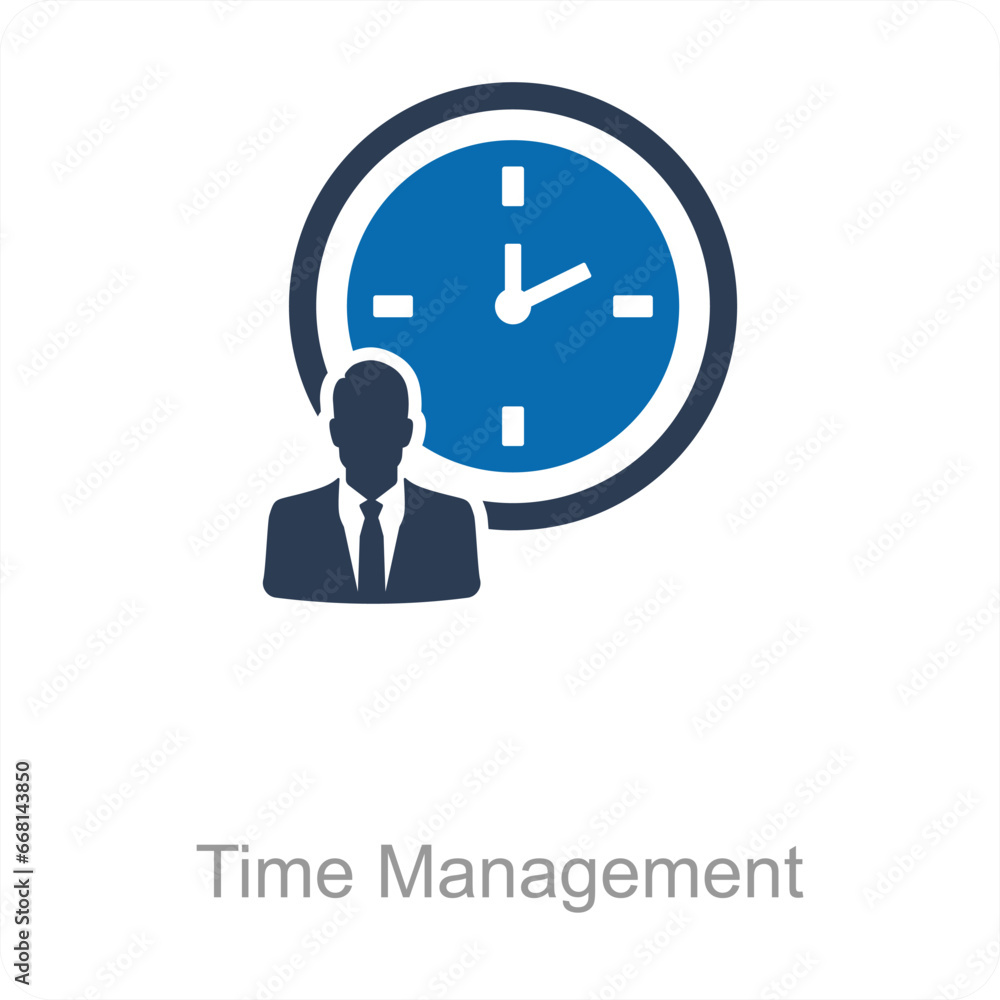 Time Management and management icon concept Time Management and management icon concept