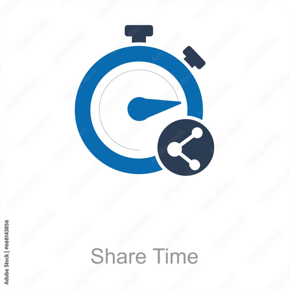 Share Time and time icon concept Share Time and time icon concept