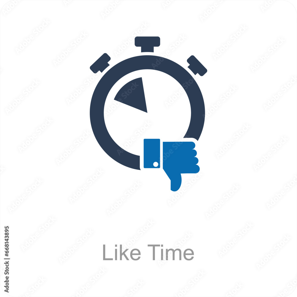 Fototapeta premium Like Time and time icon concept