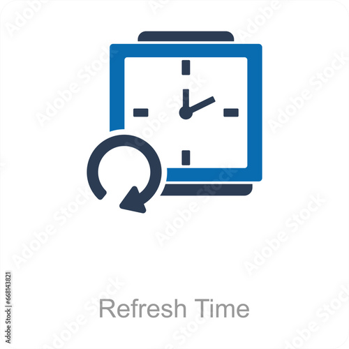 Refresh Time and time icon concept