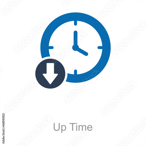Up Time and time icon concept